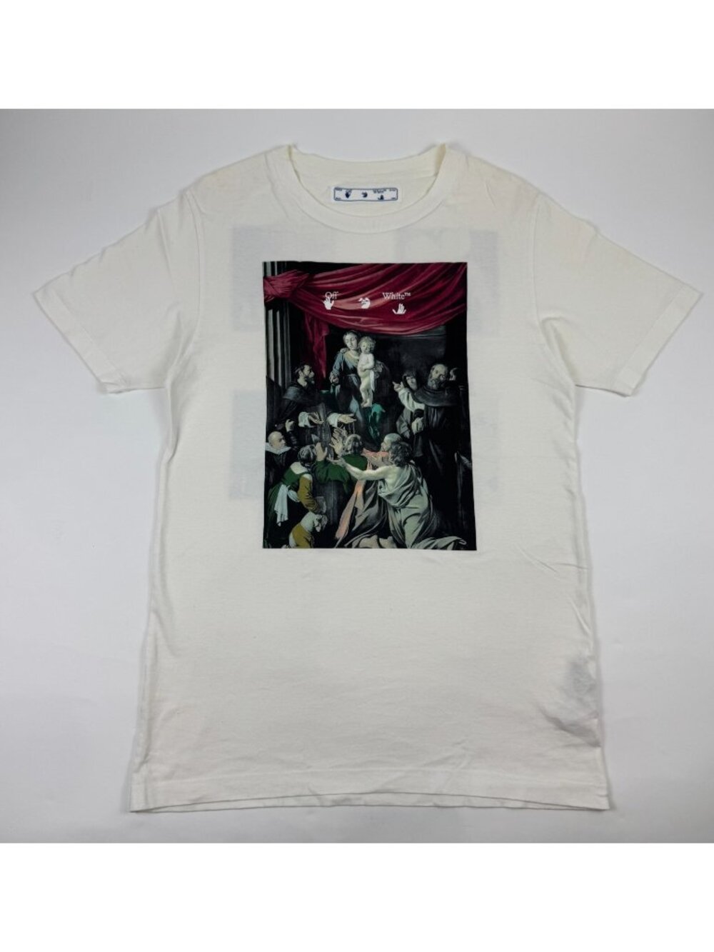 Off White 2013 Caravaggio White Shirt Sz M Authentic Virgil Double Sided Arrow